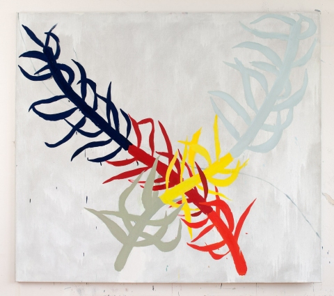 Day-time and Night-time Sprig, 2012, oil on canvas, 150 x 170 cm 