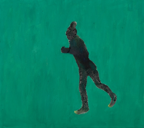 Runner, 2016, tempera on canvas, 80 x 90 cm