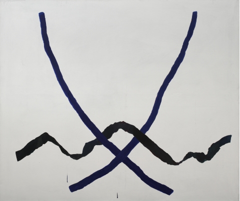Ribbon, 2015, tempera on canvas, 110 x 130 cm