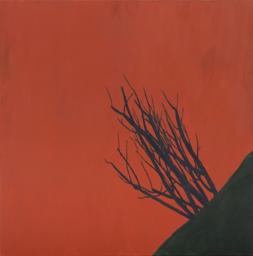 Slope II, 2018, tempera on canvas, 175 x 175 cm