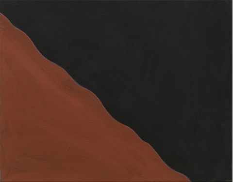 Vlnité rozhraní II, 2017, tempera na plátně, 55 × 70 cm