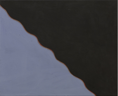 Vlnité rozhraní III, 2017, tempera na plátně, 45 × 55 cm