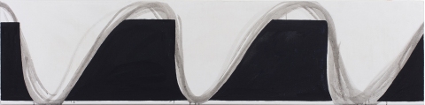 Waves, 2021, tempera on canvas, 45 x 185 cm