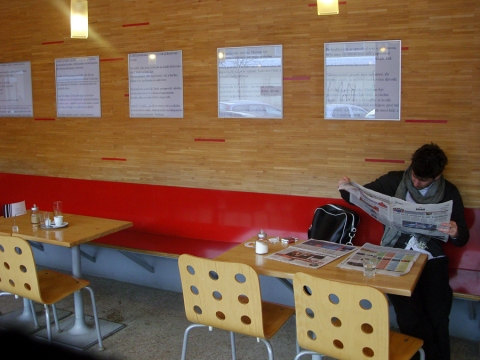 Pohled do instalace v Café Steiner, 2010