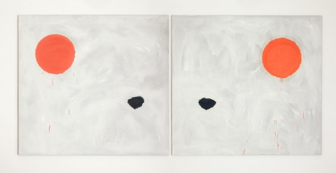 2 x bez názvu, 2012, olej na plátně,  160 x 150 cm