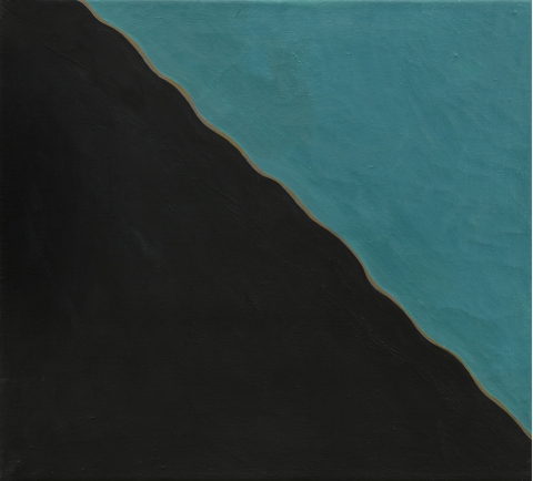 Vlnité rozhraní I, 2017, tempera na plátně, 50 × 55 cm