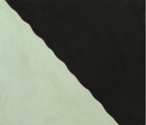Vlnité rozhraní IV, 2017, tempera na plátně, 60 × 70 cm
