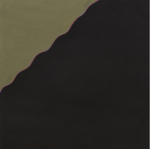 Vlnité rozhraní VII, 2017, tempera na plátně, 70 × 70 cm